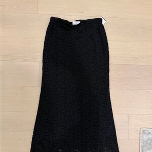 Reformation Black Lace Pencil Skirt